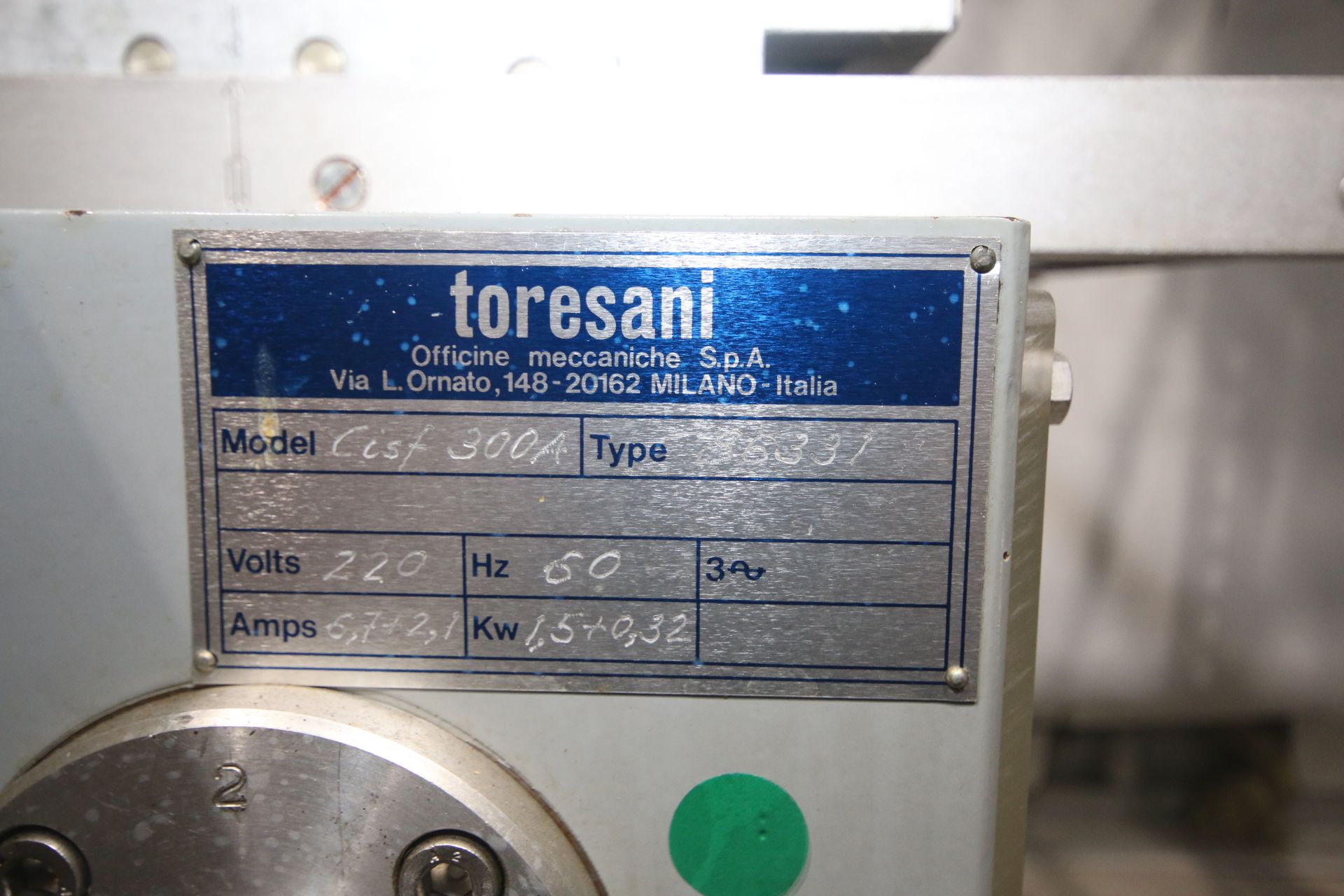 Toresani 12" W Sheeter/Cutter, Model C1SF300A, Type 8633, Model with Aprox. 15" W Outfeed Conveyor - Image 6 of 6
