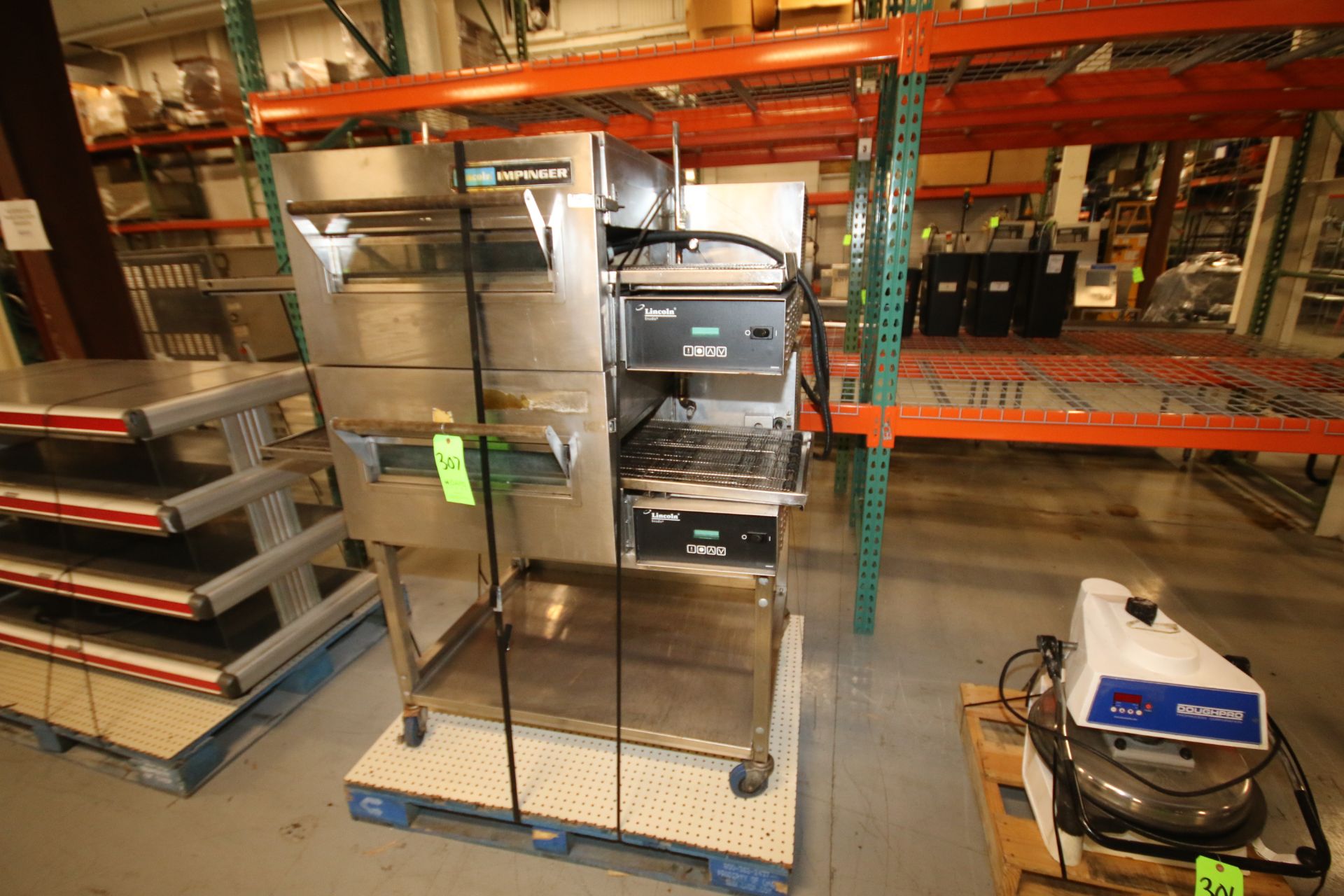 Lincoln Impinger Double Stack Conveyor Pizza Oven with Aprox. 53" L x 18" W x 3-1/4" W Product