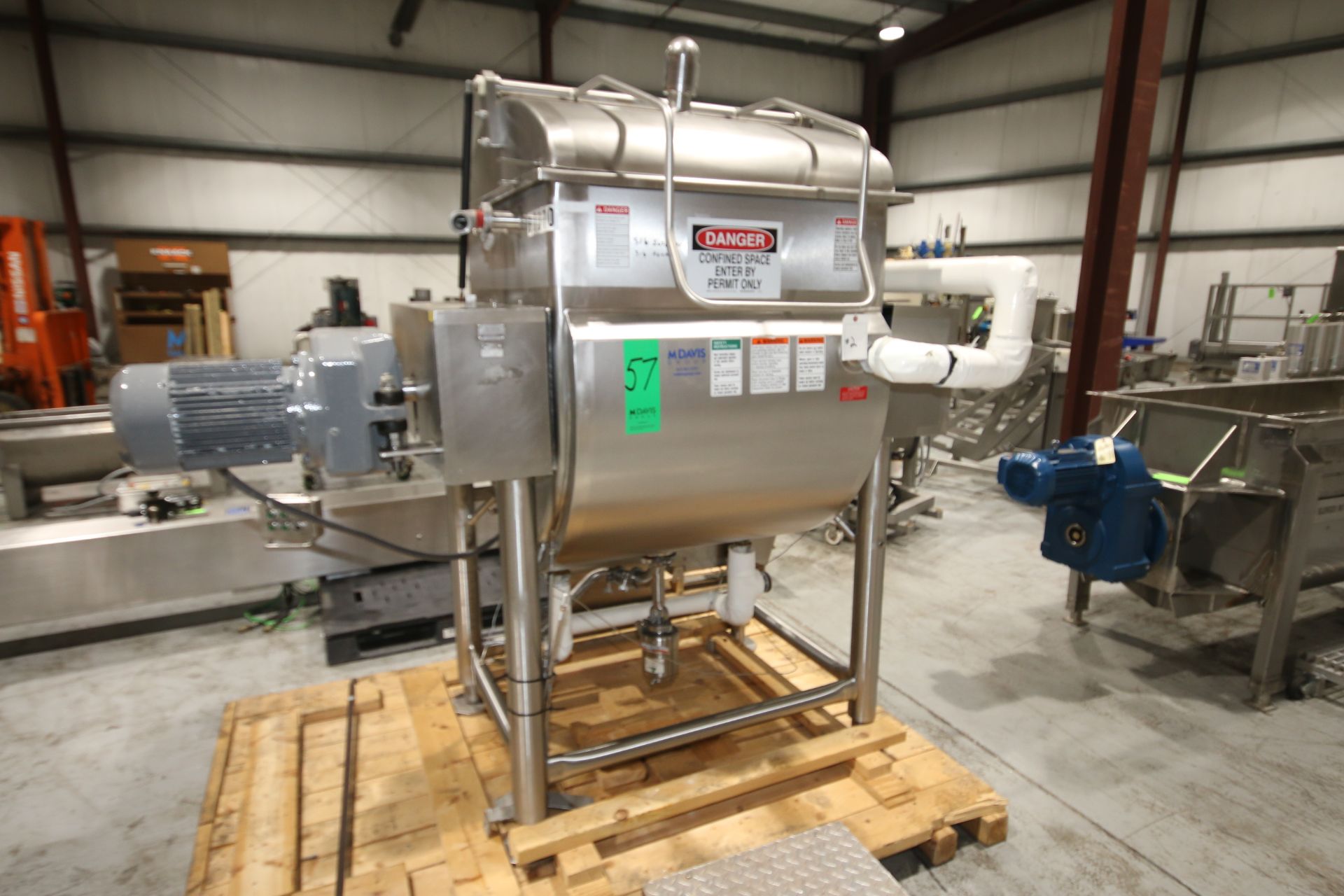 APV 35" L x 37" W x 38" D Jacketed 316 S/S Paddle Blender, S/N G-5090 with 316 S/S Interior and - Image 5 of 12