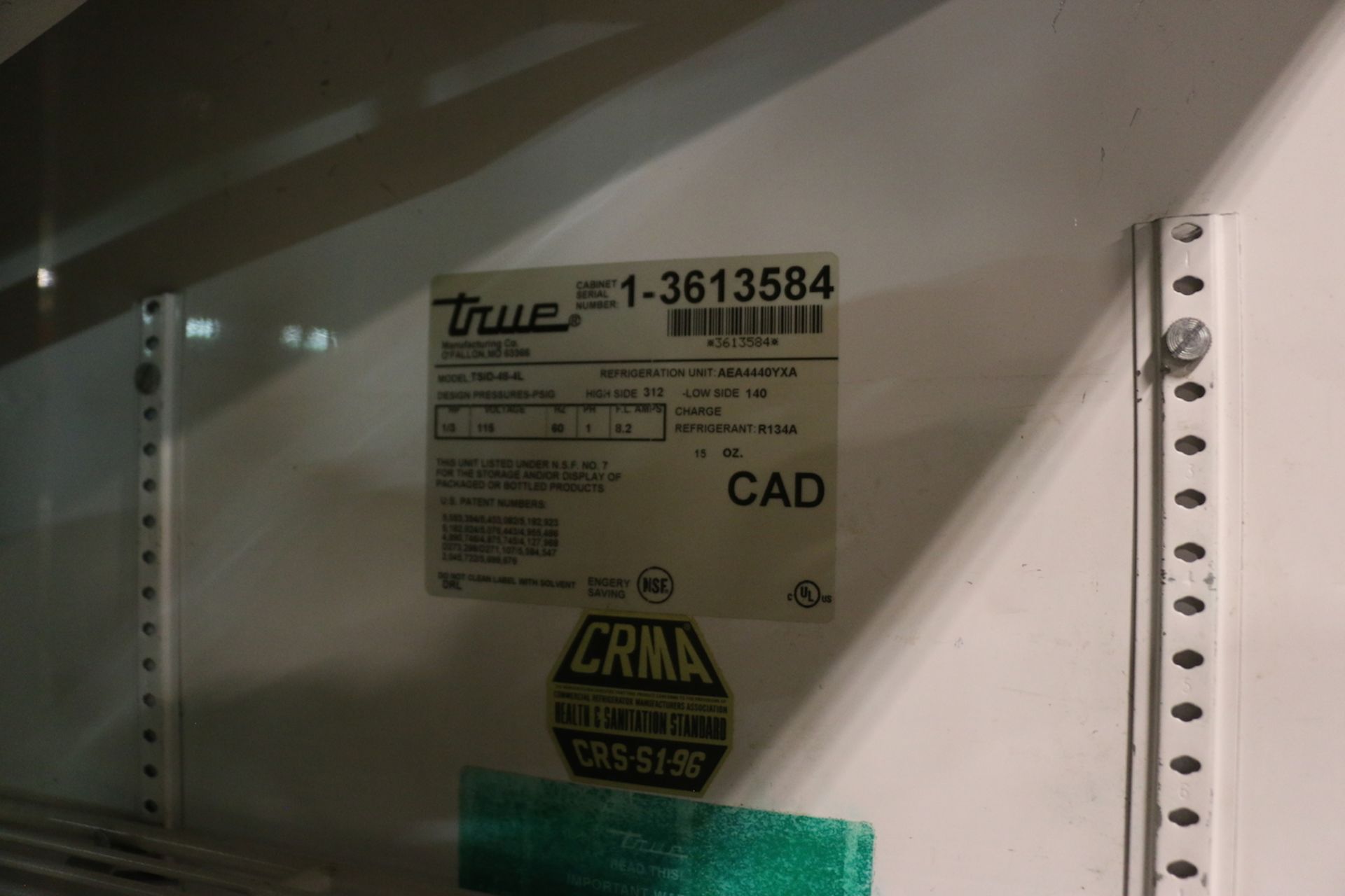 True White Single Duty 4-Door Glass Refrigerated Delei Case, Model TS1D-48-4L, S/N 1-3613584, 1/3 - Image 3 of 4