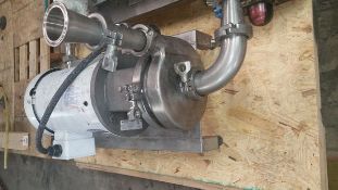 TriClover 5HP Centrifugal Pump Includes Baldor 5 HP motor, 230/460 Volt 3 Phase 60Hz, Last used in