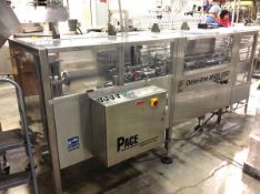 Pace M400 Bottle Unscrambler with 35 Cubic Foot Hopper Last used for PET water bottles, Has the