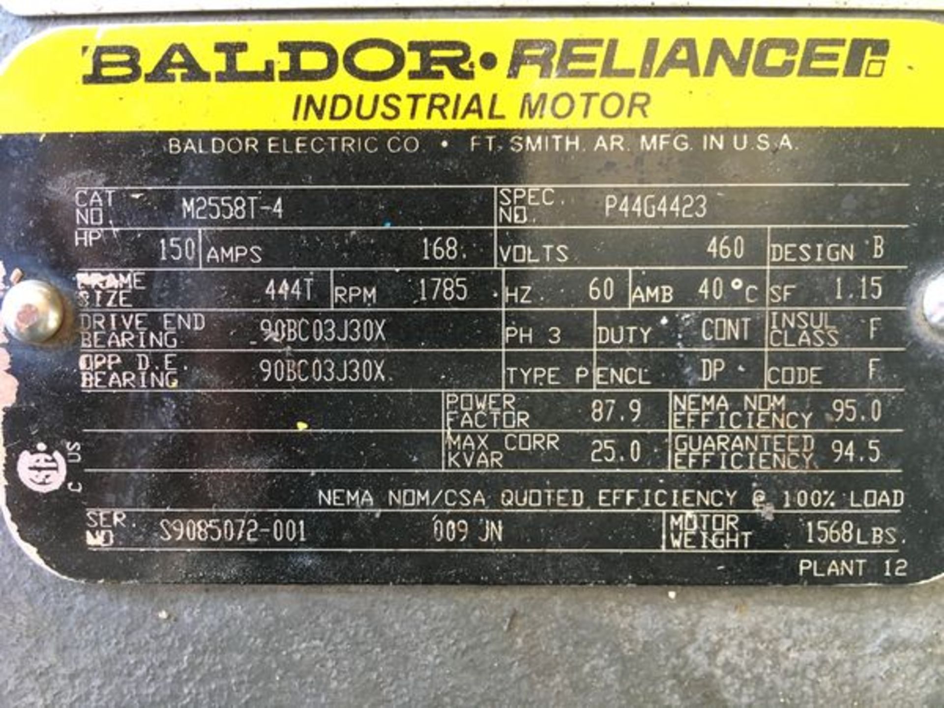 Vilter 458XL 8 Cylinder Ammonia Compressor with Soft Start Controls Model: A10K 458 XLB Serial: - Image 5 of 16