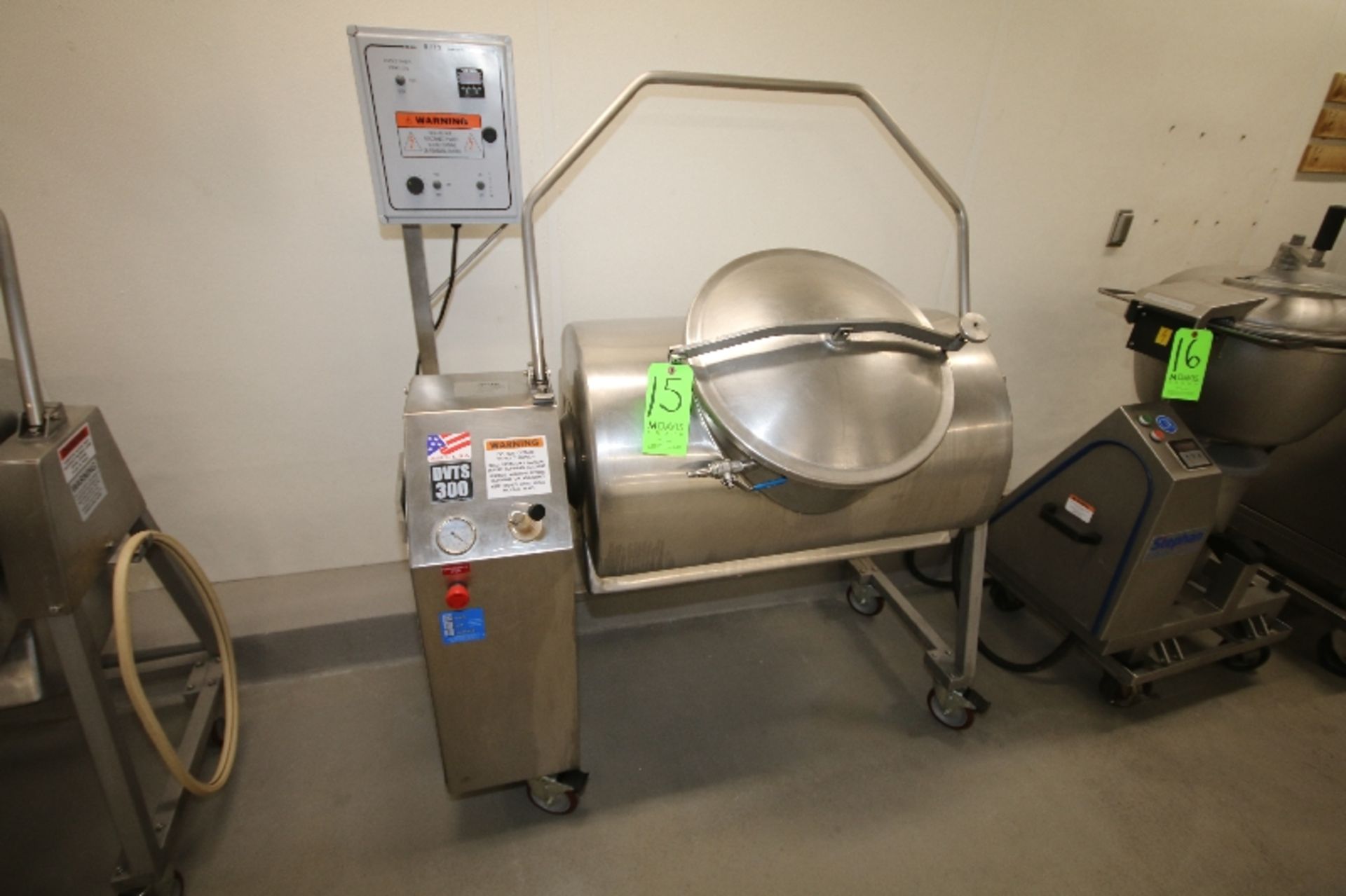 Daniels Food Equipment S/S Tumbler, M/N DVTS 300, with 1/2 hp Motor, 115 V, S/S Lid, Mounted on