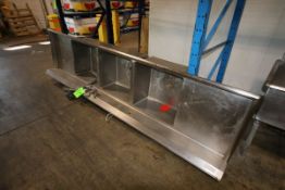 S/S 3-Compartment Sink, with (2) S/S Staging Stations, Overall Dims.: Aprox. 124" L x 31" W x 34" H