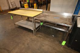 Amtekco S/S Counters, (1) with S/S Bottom Shelf, and (1) with Counter Top Cutting Board