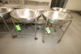 S/S Bowls, Mounted on Portable S/S Frame, 29" Dia.