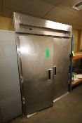 Delfield Double Door Rack Refridgerator, Rear Doors, with S/S Rack, Compartment Dims.: Aprox. 30"