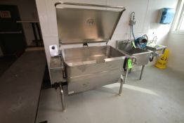 S/S Tilting Braising Pan, Pan Dims.: Aprox. 41" L x 24" W x 9" Deep, Mounted on S/S Legs, with S/S