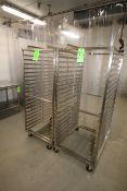 S/S Portable Pan Racks, with Aprox. (19) Pan Holsters, Overall Dims.: Aprox. 3' L x 28" W x 70" H