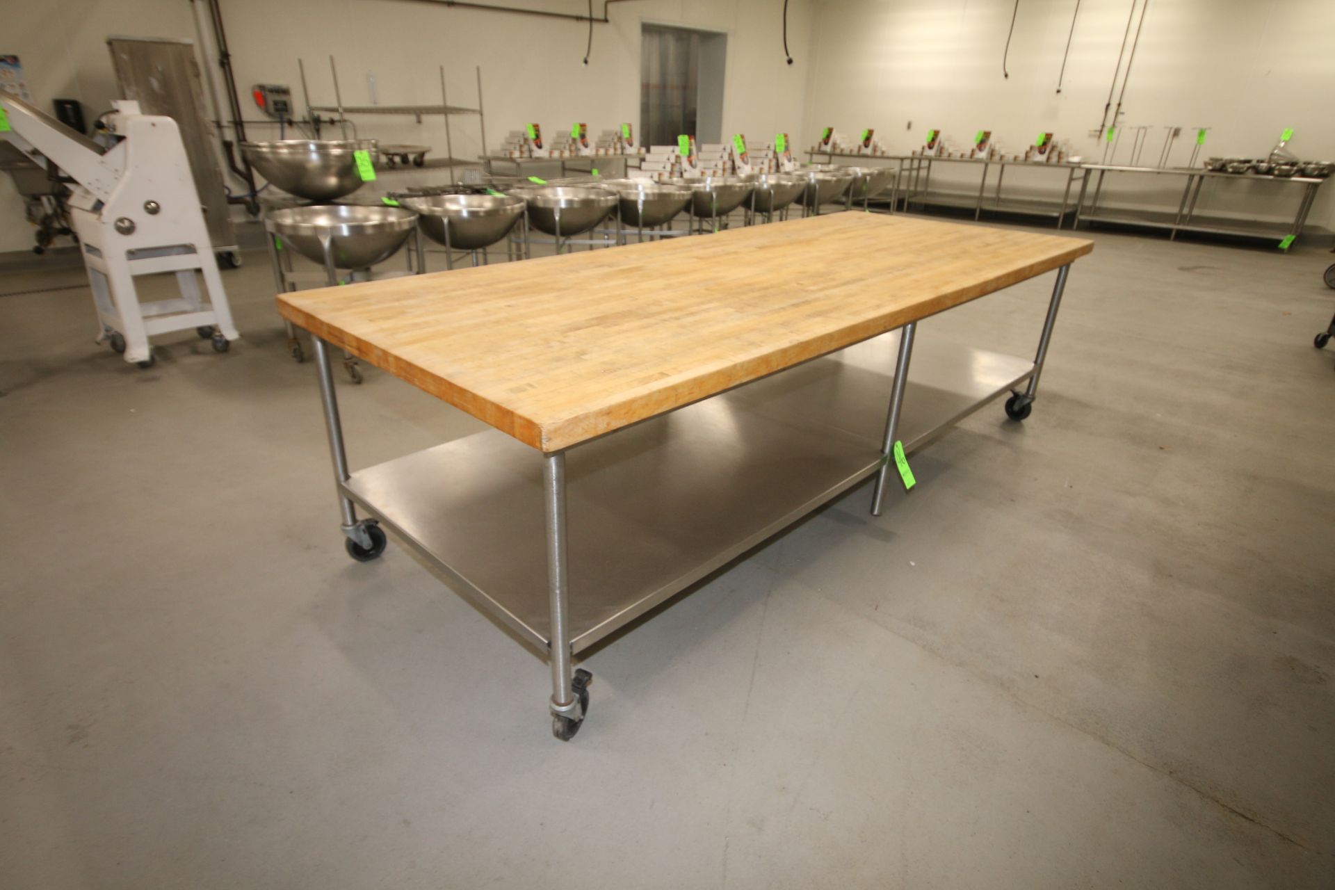 Butcher Block Top Portable Table, with S/S Bottom Shelf, Top Dims.: Aprox. 10' x 4' - Image 2 of 2