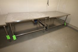S/S Tables, with S/S Bottom Shelves, Overall Dims.: Aprox. 60" L x 42" W x 32" H; and 60" L x 42"