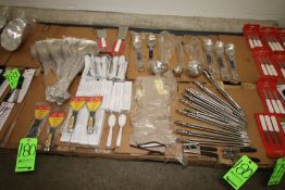 Lot of Assorted NEW S/S Utensils and Kitchen Tools, Includes S/S Tongs, (4) S/S Scrapers, S/S