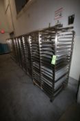 S/S Portable Pan Racks, Each with Aprox. (19) Pan Holtsers, Some Equipped with Pans, Overall