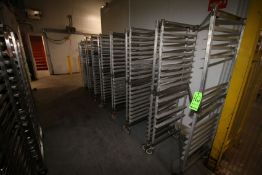 S/S Portable Pan Racks, Cross Brace Type, Each with Aprox. (20) Pan Holsters, Some Equipped with