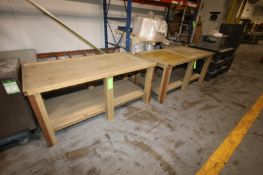 Wooden Tables, Aprox. 6’ L x 3 ½’ W, with Bottom Shelves