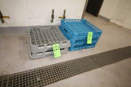 (3) Plastic Wash Racks, and (2) Cup/Glass Wash Racks (NOTE: Previously Used with Lot 120)