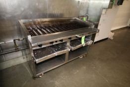 Natural Gas Grill, Mounted on S/S Portable Frame, Grill Dims.: Aprox. 56" L x 23" W, with S/S Double