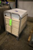 (58) MFG Molded Fiber Glass Trays, with S/S Portable Cart and (2) Lids
