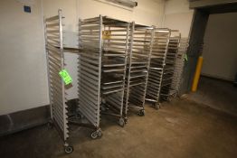 S/S Portable Pan Racks, Cross Brace Type, Each with Aprox. (20) Pan Holtsers, Some Equipped with
