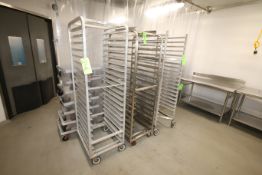 S/S Portable Pan Racks, with Aprox. (19), (16), and (20) Pan Holsters, Overall Dims.: Aprox. 26" L x