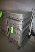 S/S Pans, with S/S Mobile Cart with Side Rails, Pan Dims.: Aprox. 24" L x 17" W