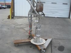 GRACO DRUM PUMP WITH DRUM FOLLOWER ON STAND SERIAL #947814, 9574,