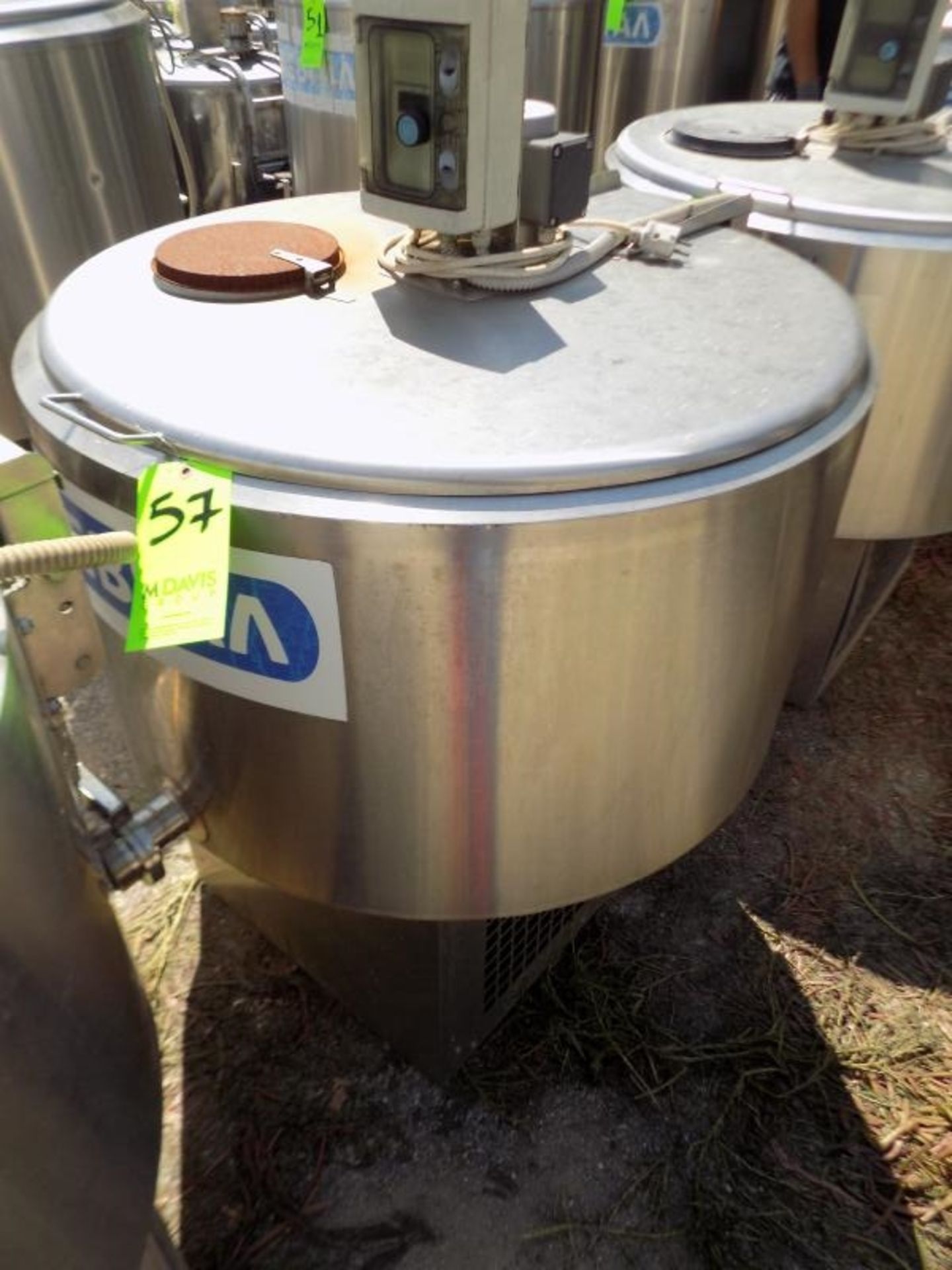 Ermicon (Packo) Aprox. 200L/52 Gal. S/S Jacketed Farm Tank with Hinged Lid, Twin Blade Prop, Motor