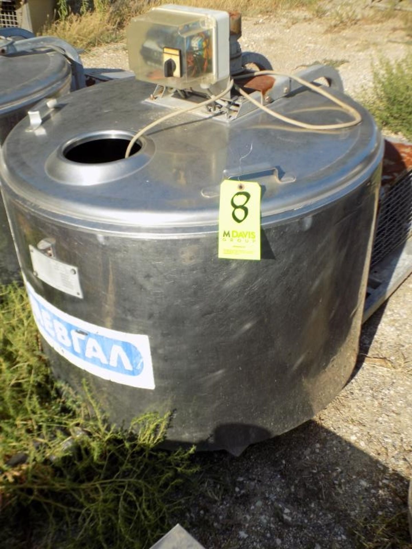 Japy Aprox. 320 L/85 Gal. Jacketed S/S Farm Tank with Hinged Lid, Twin Blade Prop, Motor with