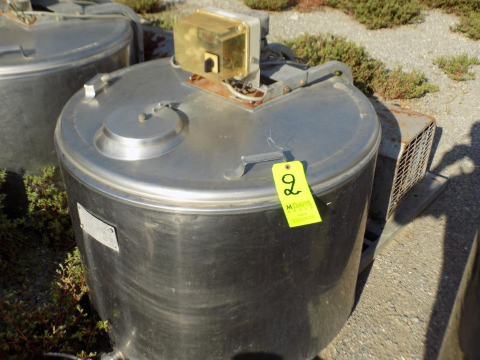 Japy Aprox. 320 L/85 Gal. Jacketed S/S Farm Tank with Hinged Lid, Twin Blade Prop, Motor with