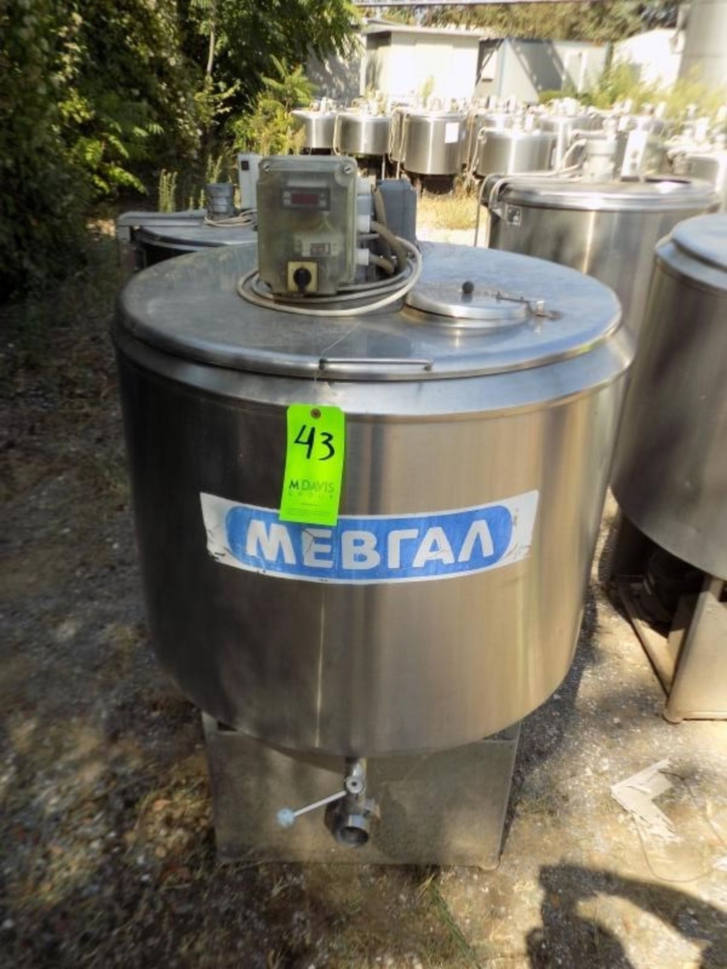 Ermicon (Packo) Aprox. 300 L/79 Gal. Jacketed S/S Farm Tank with Hinged Lid, Twin Blade Prop Motor