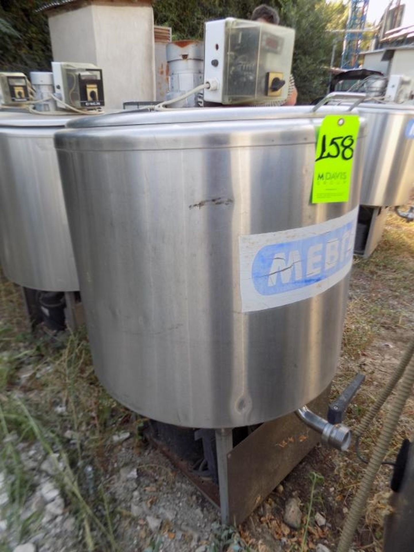 Ermicon (Packo) Aprox. 200L/52 Gal. S/S Jacketed Farm Tank with Hinged Lid, Twin Blade Prop, Motor