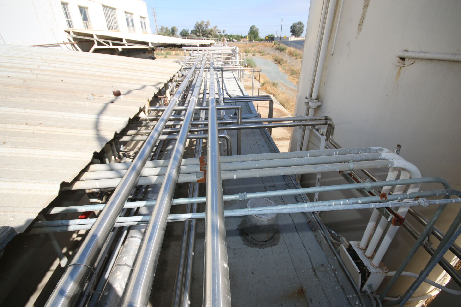 100’s of Feet of 2″ to 3″ SS Installed Piping Including Check Valves & Clamps in & Above Silo Alco - Image 3 of 4