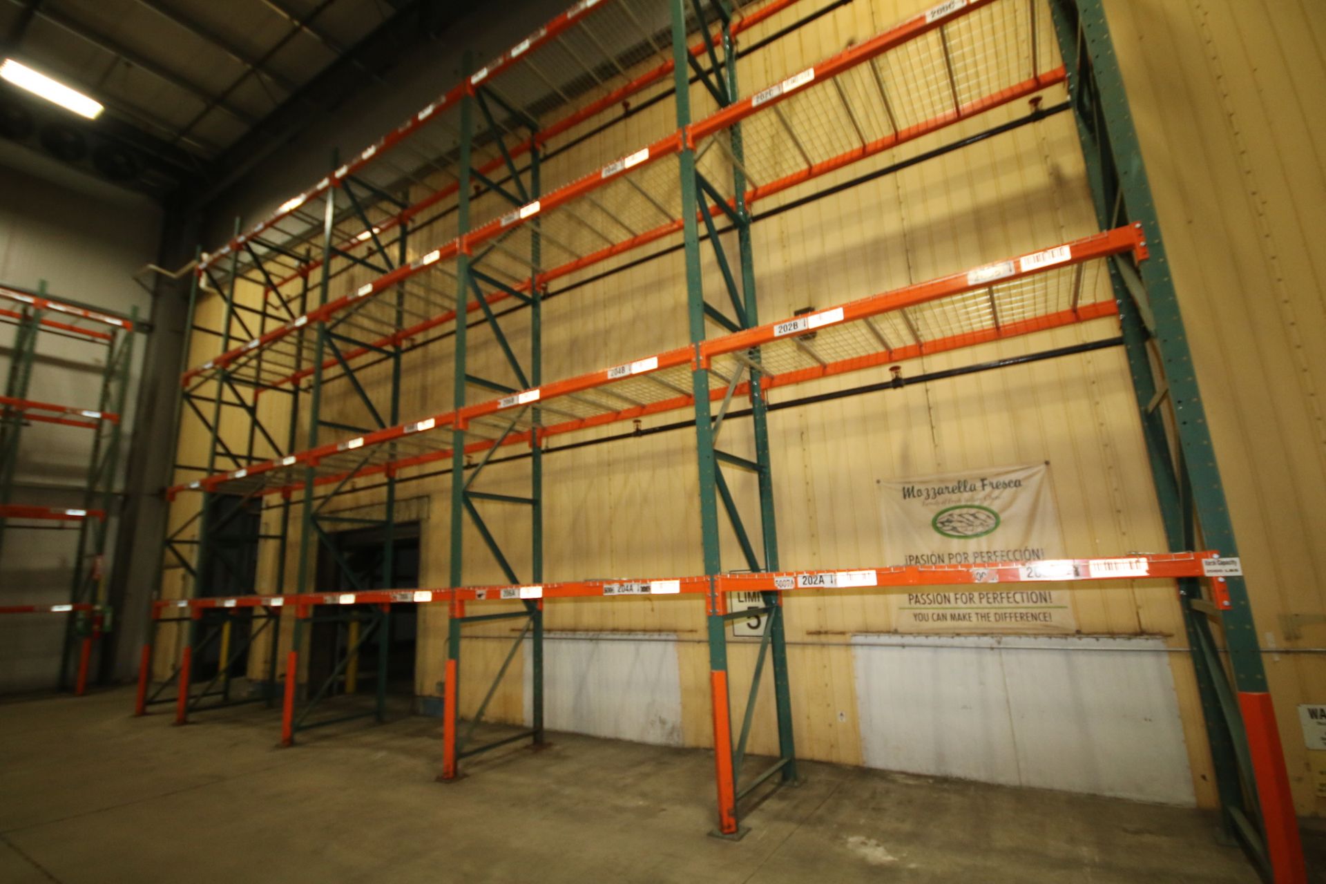 (54) Sect Pallet Racking, Bolt Type , 4" W Uprights, 8 ft L, Aprox 24 ft Uprights, with Cage B - Image 2 of 10
