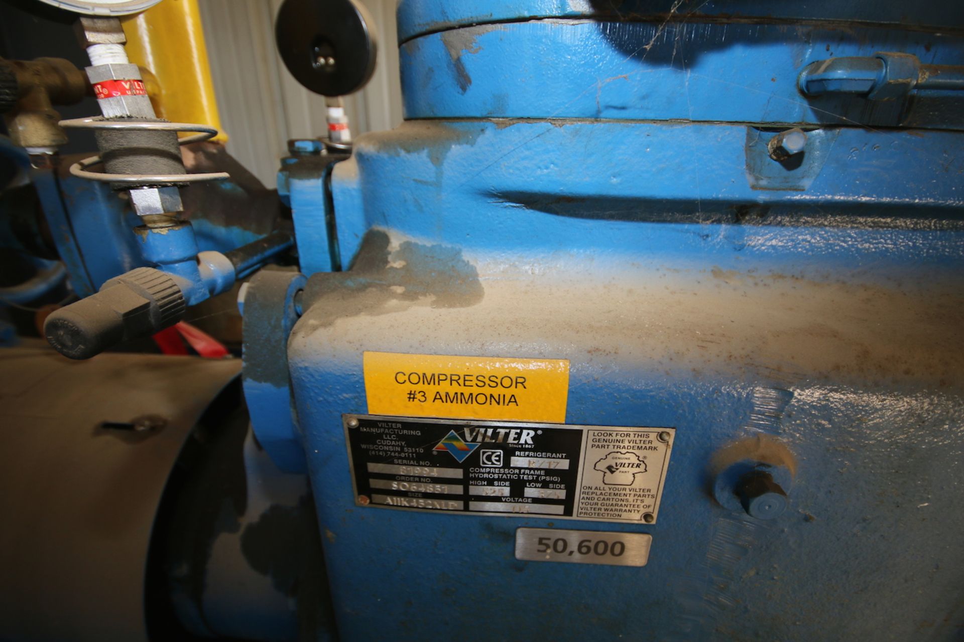 Vilter 2 - Cylinder @ 40 hp Ammonia Recip Compressor, Size 411K452XLD, Order No. SO64851, SN S1994 - Image 7 of 7