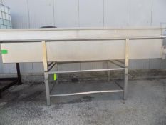 Aprox. 400 cm L x 80 cm H x 150 cm W 2-Compartment Open Top S/S Cheese Vat/Tank with Divider and (2)