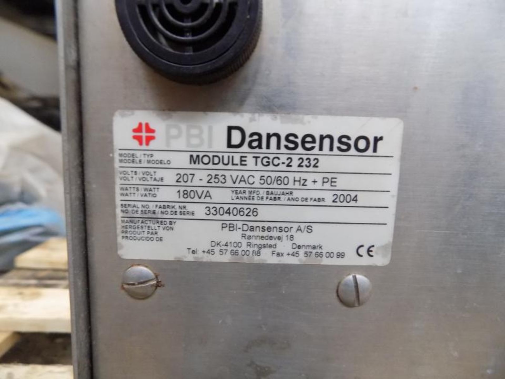 2004 PBI Dansensor Combi Module Vacuum In-Line Oxygen Analyzer, Model 9100-6, S/N 33040626, 207 - - Image 2 of 2