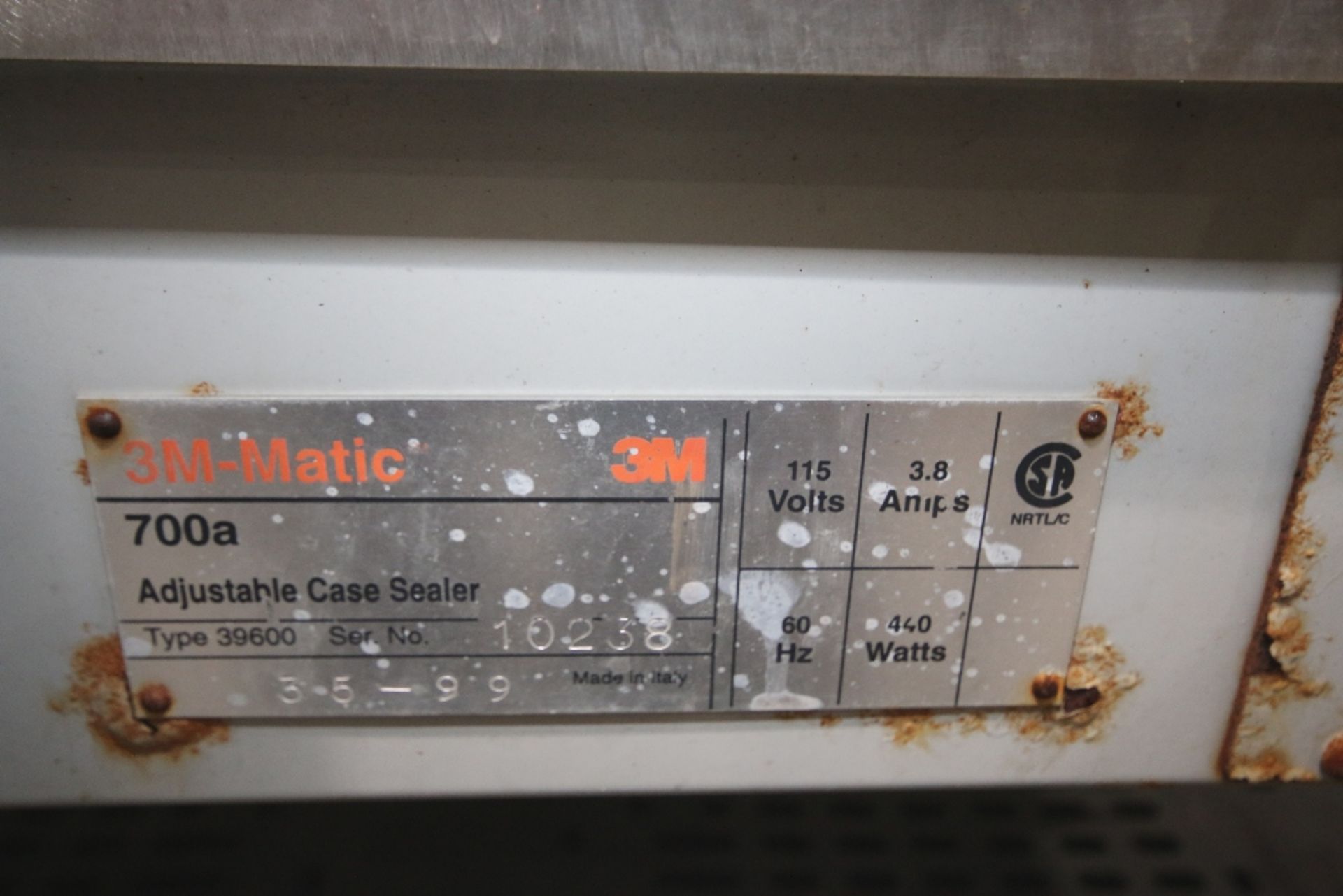 3M-Matic Top and Bottom Adjustable Case Sealer, Model 700A, Type 39600, S/N 10238 with Marsh Union - Image 4 of 4