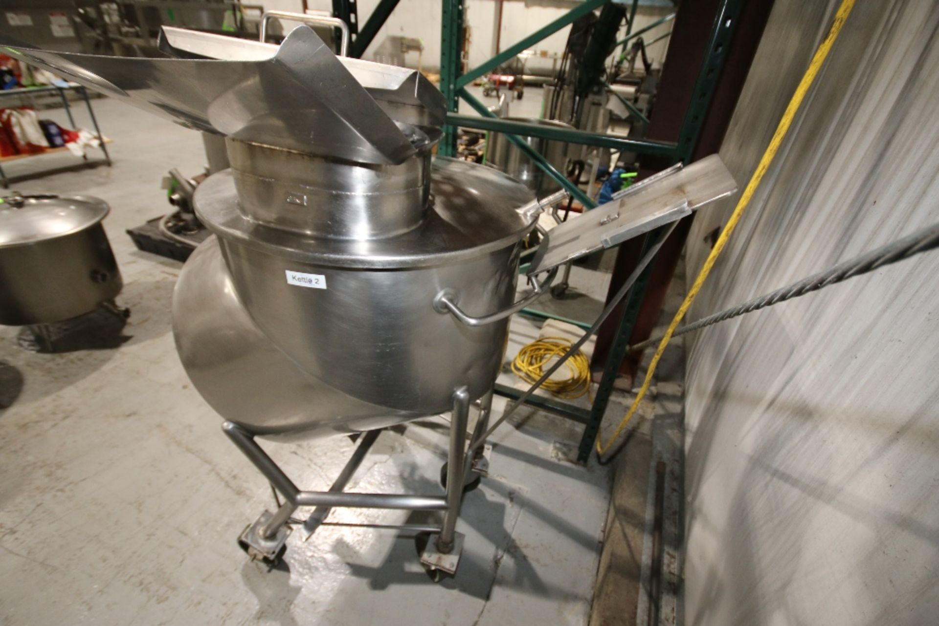 Approx. 60 Portable S/S Kettle, 304 S/S, Mounted on Portable Frame with Sweep/Scrape Agitation, - Image 4 of 4