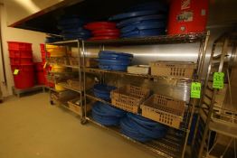 Portable Wire Rack Shelving Units with Garbage Can Lids, Drainage Totes, Water Jug, Inserts, Lids