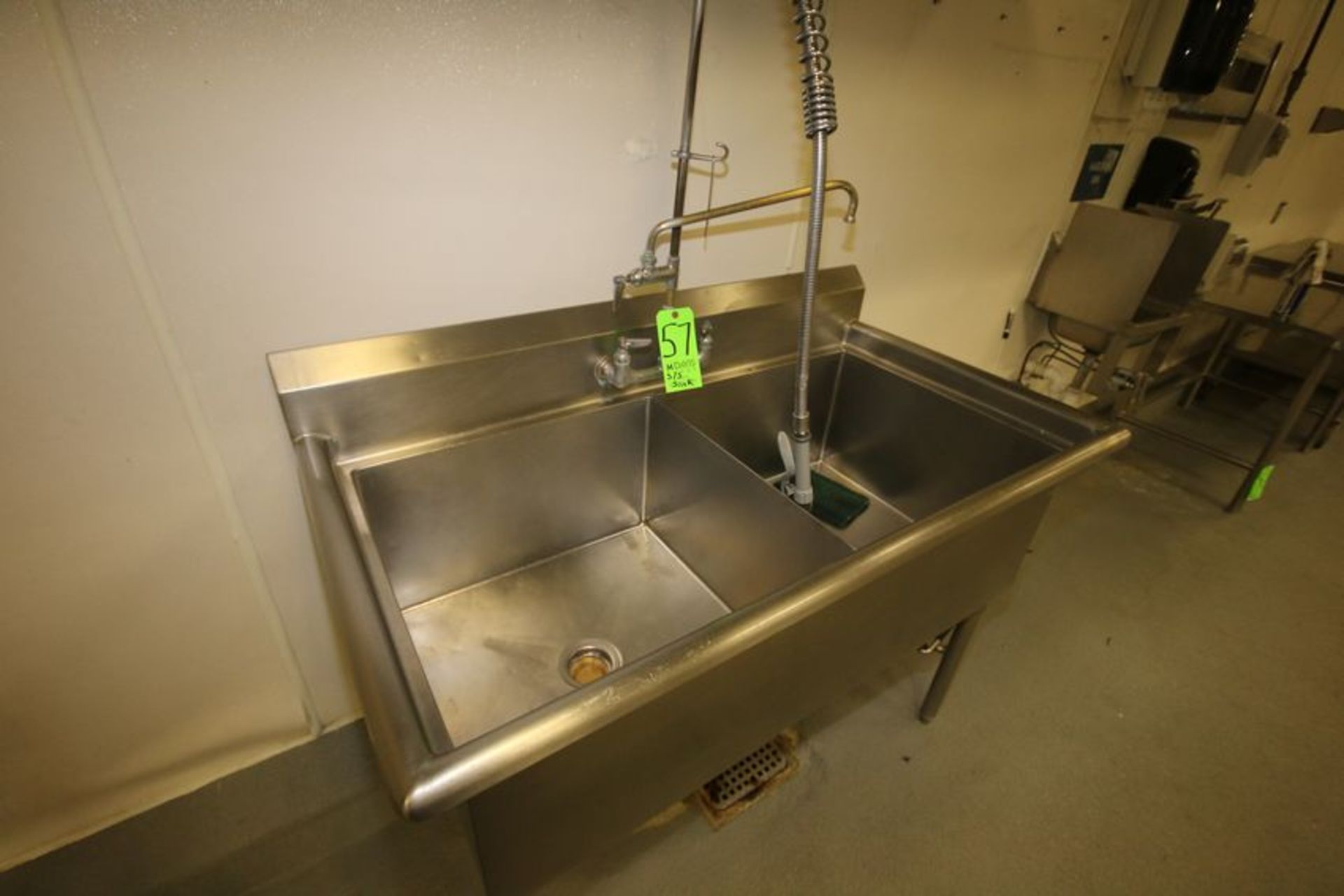 Double Bowl S/S Sink with Sprayer and Faucet, Overall Dimensions 53" L x 30" W x 43" H, Bowls 14" - Image 2 of 2