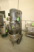Hobart Mixer, Model M802, S/N 11-144-80 with Aprox. 20" Dia. X 19" Deep S/S Bowl, Flat Beater -