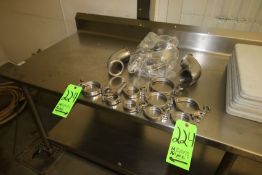 (16) Pcs. Clamps and Fittings including: (2) S/S Elbows, (9) S/S Clamps Ranging from 1-1/2" to 4",