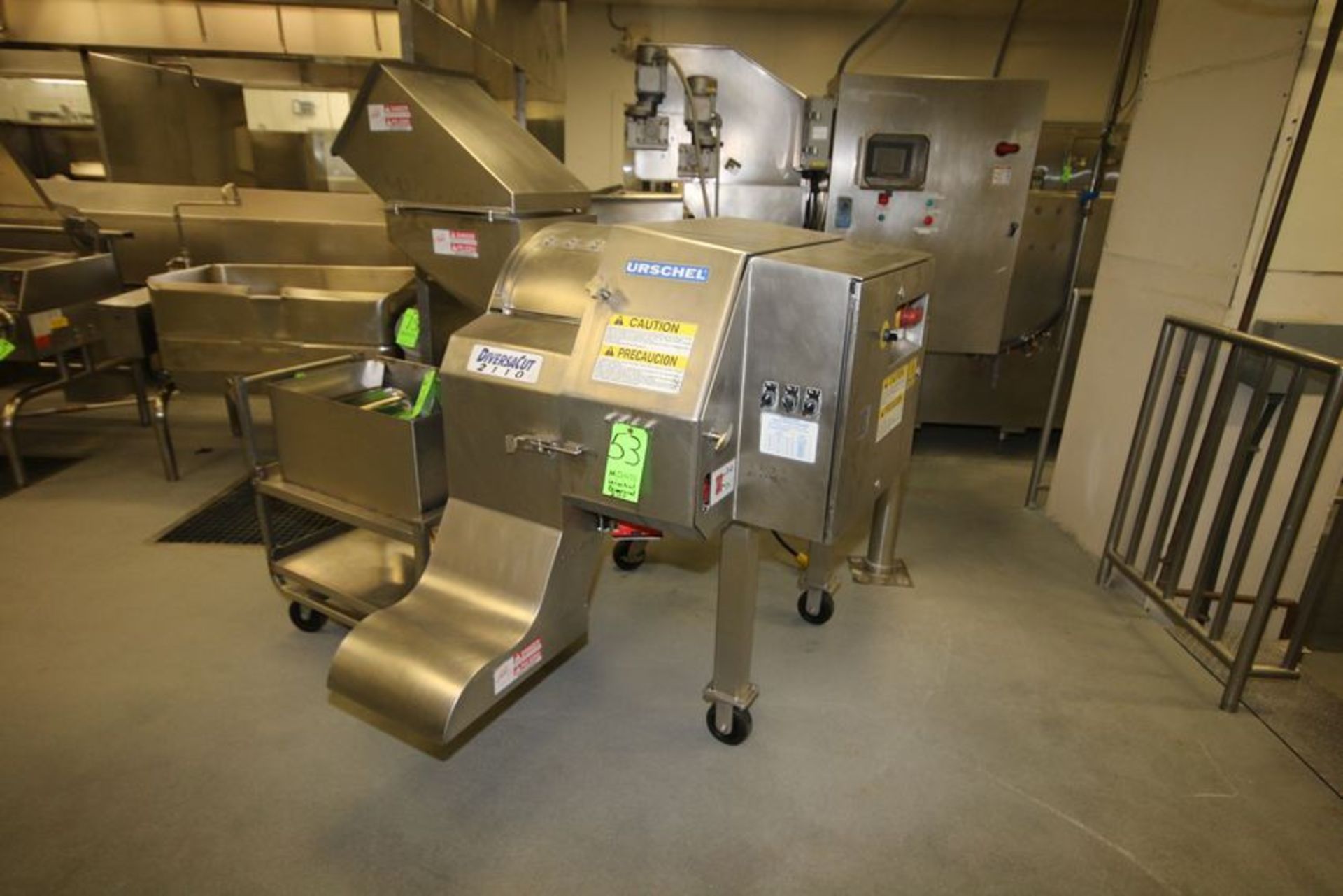 Urschel Diversa Cut 2110 Dicer, Model DC, S/N 174 with S/S Clad Motor, Controls, Mounted on S/S