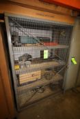 Shop Cage with Contents includes: Industrial Pressure Switch, Cases, Weights and Other Present