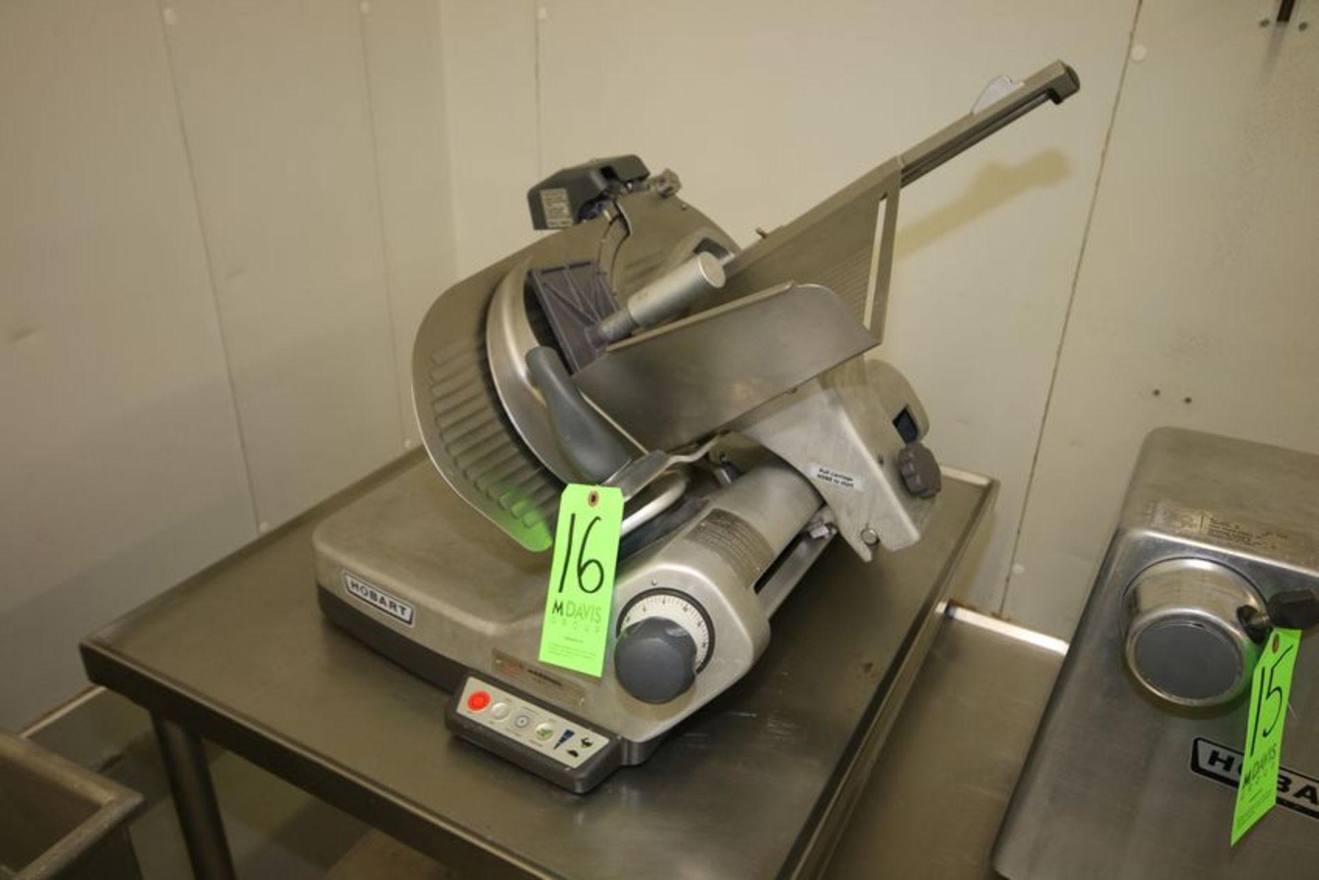 Hobart S/S Meat Slicer, Model 3913N, S/N 63-1012-873, 1/2 hp, 1725 RPM, 120 V, Single Phase