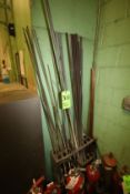 Assorted Shop Stock, Threaded Type, Some Copper Tubing with Rack