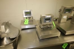 Weigh-Tronix Digital Scales, Model QC-3265, S/N 019046 and S/N 041714 with 13-1/2" x 12" Platform,