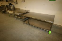 Assorted S/S Tables - Aprox. 72" L x 36' W x 29" H, Aprox. 48" L x 30" W x 33" H (Portable) and