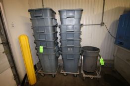 Trash Bins - Some with Wheels includes (3) Aluminum Carts